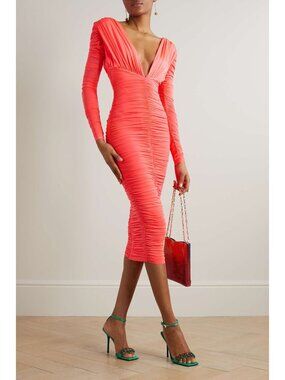 Alex Perry Marin ruched midi dress $ 2397 Size US 2 AU 6 NEW without tag